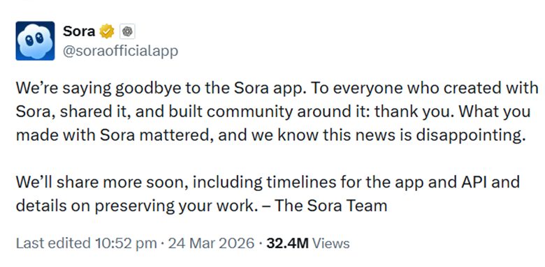 OpenAI Sora shutdown AI video tool